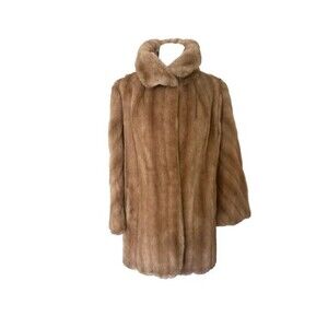 New Vtg Tissavel France Lined Faux Fur Side Pocket Jacket Made in USA Sz L
